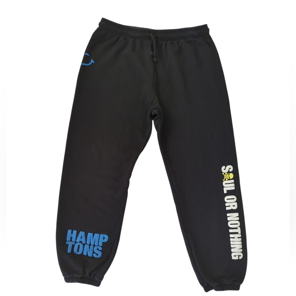 Soul Stretch Waist Soul or Nothing Hamptons Joggers Sweatpants Pants LARGE Black
